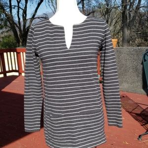 Loft, Sweater, grey and white striped, size XS